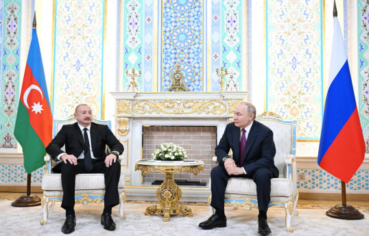 Ilham Aliyev, President of Azerbaijan and Russian President Vladimir Putin