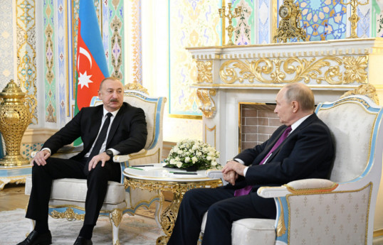 Ilham Aliyev, President of Azerbaijan and Russian President Vladimir Putin