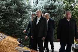 President Ilham Aliyev is attending informal dinner of CIS heads of state in Dushanbe