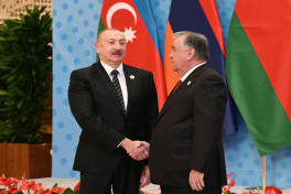 President Ilham Aliyev arrived at Palace of Nation in Dushanbe to participate in CIS Heads of State Council meeting