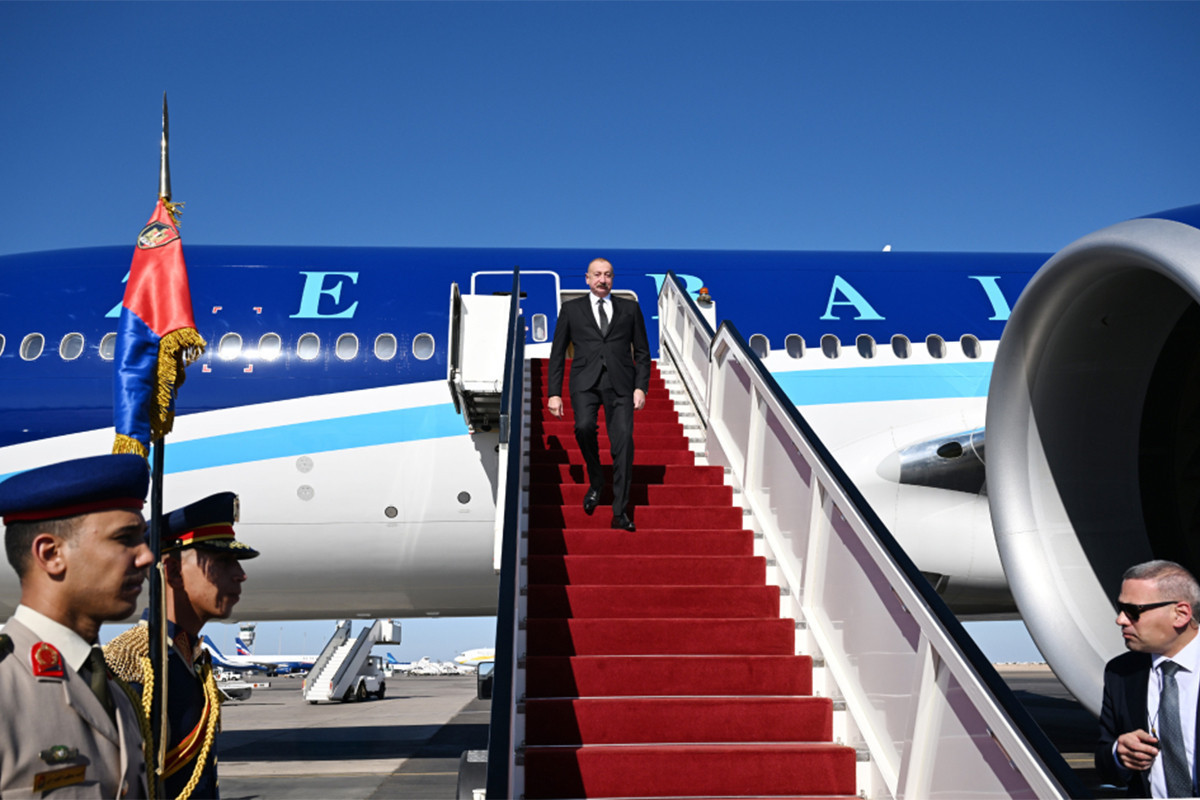 President Ilham Aliyev pays working visit to Egypt, will attend Middle East Peace Summit