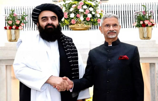 Afghan FM Mawlawi Amir Khan Muttaqi  and India's Foreign Minister Subrahmanyam Jaishankar