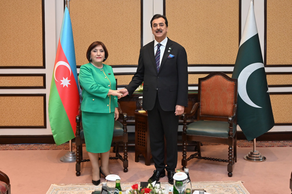 Speaker of the Milli Majlis, Sahiba Gafarova  and Syed Yousuf Raza Gillani, Chairman Senate Of Pakistan