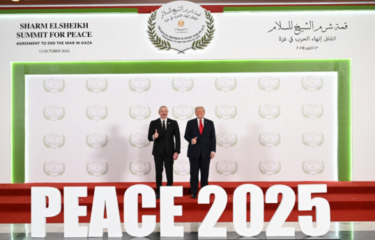 President Ilham Aliyev shares post on participation in Middle East Peace Summit