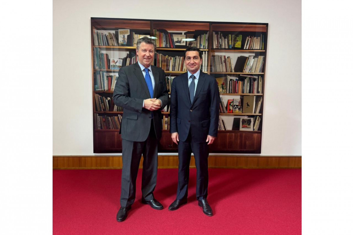 Dr. Géza Andreas von Geyr, State Secretary at the MFA of Germany, and Hikmet Hajiyev, Assistant to the President of Azerbaijan and Head of the Department of Foreign Policy Affairs of the Presidential Administration