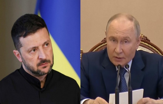 Volodymyr Zelenskyy, Ukrainian President and Vladimir Putin, Russian President