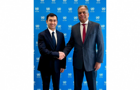 Secretary-General of the International Civil Defence Organization (ICDO), Arguj Kalantarli, and Ramesh Rajasingham, Head and Representative of the United Nations Office for the Coordination of Humanitarian Affairs (OCHA)