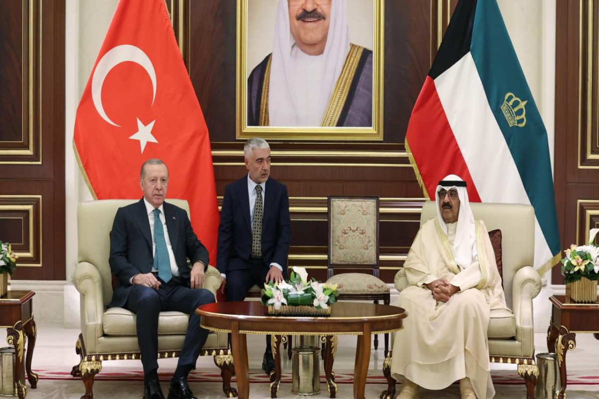President of Türkiye Recep Tayyip Erdoğan and Emir of Kuwait, Sheikh Mishal Al-Ahmad Al-Jaber Al-Sabah