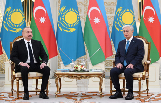President of the Republic of Azerbaijan, Ilham Aliyev and President of the Republic of Kazakhstan, Kassym-Jomart Tokayev