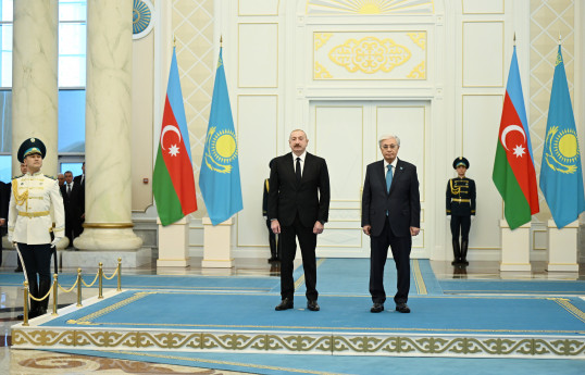 President of the Republic of Azerbaijan Ilham Aliyev and President of the Republic of Kazakhstan Kassym-Jomart Tokayev