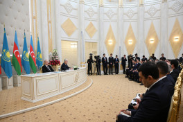 Presidents of Azerbaijan and Kazakhstan delivered press statements -PHOTO -UPDATED 