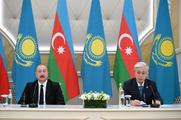 Presidents of Azerbaijan and Kazakhstan delivered press statements -PHOTO -UPDATED 