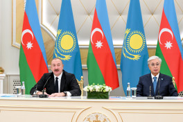 Presidents of Azerbaijan and Kazakhstan delivered press statements -PHOTO -UPDATED 