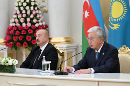 Presidents of Azerbaijan and Kazakhstan delivered press statements -PHOTO -UPDATED 
