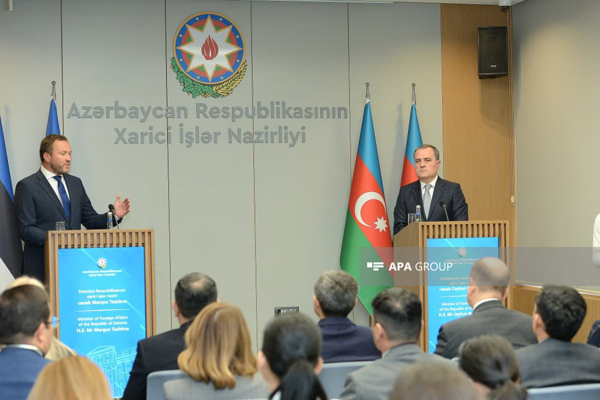  Estonian Foreign Minister Margus Tsakhna, Azerbaijani Foreign Minister Jeyhun Bayramov