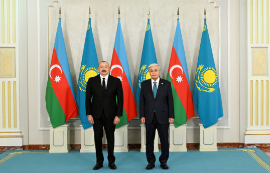 President of the Republic of Azerbaijan, Ilham Aliyev and Kassym-Jomart Tokayev, President of Kazakhstan