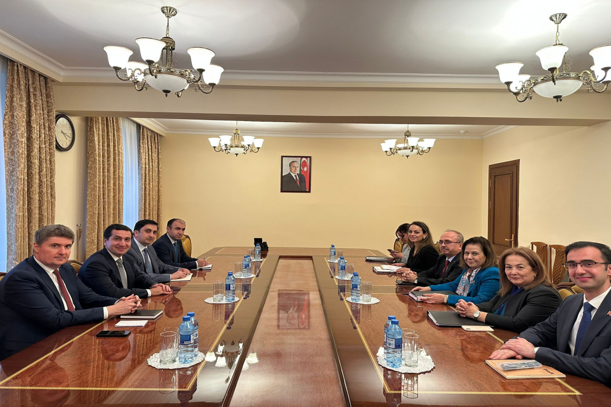 Turkish Deputy Foreign Minister meets with Hikmet Hajiyev and Khalaf Khalafov