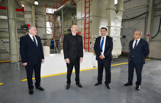 President Ilham Aliyev visited cotton processing plant in Sabirabad