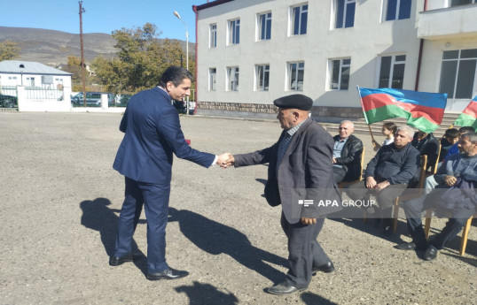 Next relocation convoy arrived in village of Tazabina in Azerbaijan's Khojaly, families receive keys to their homes-UPDATED 