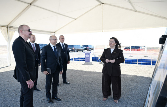 President Ilham Aliyev laid foundation stone for “Shams” and “Ufug” Solar Power Plants in Shahvalli village of Jabrayil district