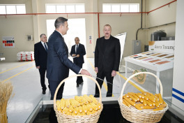 President Ilham Aliyev visited seed processing facility in Sabirabad Industrial District