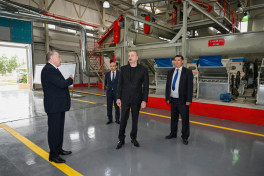 President Ilham Aliyev visited cotton processing plant in Sabirabad