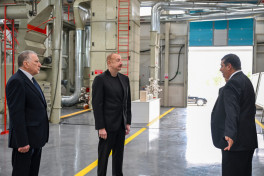 President Ilham Aliyev visited cotton processing plant in Sabirabad