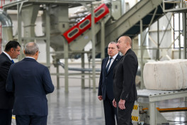 President Ilham Aliyev visited cotton processing plant in Sabirabad