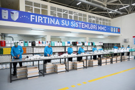 President Ilham Aliyev visited water filter production facility in Sabirabad
