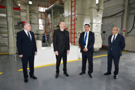 President Ilham Aliyev visited water filter production facility in Sabirabad
