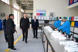 President Ilham Aliyev visited water filter production facility in Sabirabad
