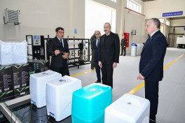 President Ilham Aliyev visited water filter production facility in Sabirabad