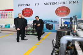 President Ilham Aliyev visited water filter production facility in Sabirabad