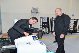 President Ilham Aliyev visited water filter production facility in Sabirabad