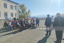 Next relocation convoy arrived in village of Tazabina in Azerbaijan's Khojaly, families receive keys to their homes-UPDATED 