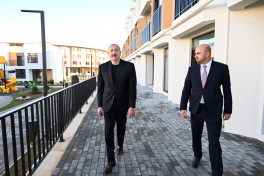 President Ilham Aliyev reviewed completed 104-apartment residential complex in Zangilan