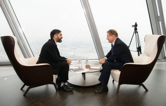 SOCAR President, Rovshan Najaf, and Chairman of the Management Committee of Russia’s “Gazprom” company Alexey Miller