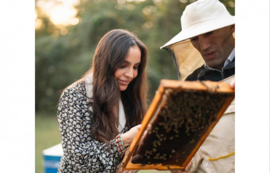 Leyla Aliyeva visits participant of "Young Beekeeper" project in Gabala district