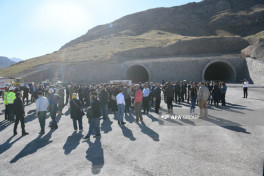 Foreign diplomats inspect progress on Horadiz-Aghband highway -PHOTO 