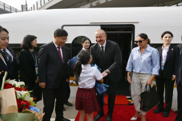 Azerbaijani President Ilham Aliyev arrived in Beijing by train from Chinese city of Tianjin-VIDEO 
