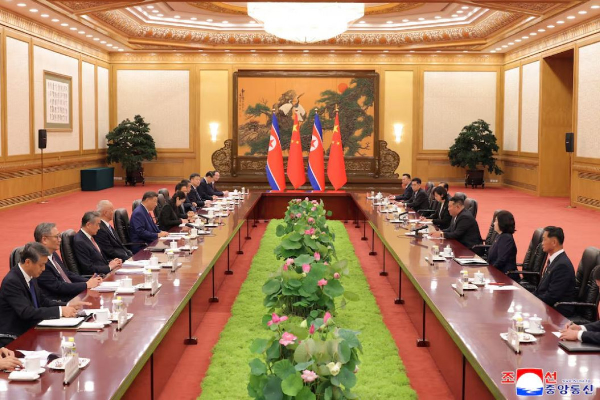North Korean leader Kim Jong Un and Chinese President Xi Jinping attend a bilateral summit in Beijing, China September 4, 2025.