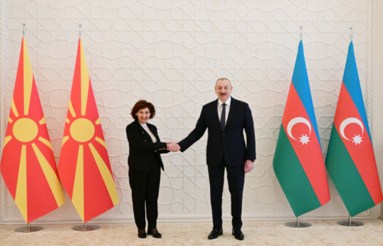 Madame Gordana Siljanovska-Davkova, President of the Republic of North Macedonia and President of the Republic of Azerbaijan Ilham Aliyev