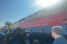 Welcoming ceremony held for 237th train passing through Trans-Caspian International Transport Route-PHOTO 