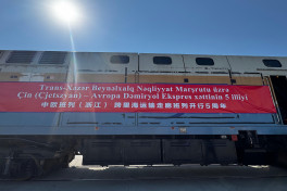 Welcoming ceremony held for 237th train passing through Trans-Caspian International Transport Route-PHOTO 
