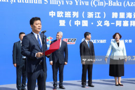 Welcoming ceremony held for 237th train passing through Trans-Caspian International Transport Route-PHOTO 