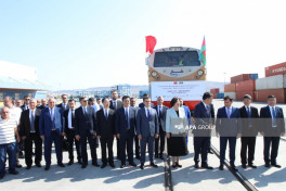 Welcoming ceremony held for 237th train passing through Trans-Caspian International Transport Route-PHOTO 
