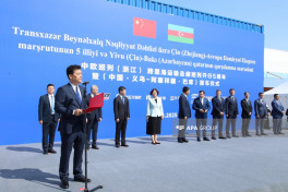 Welcoming ceremony held for 237th train passing through Trans-Caspian International Transport Route-PHOTO 