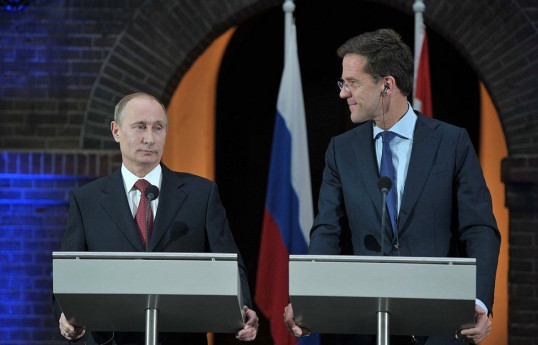 Russian President Vladimir Putin and NATO Secretary-General Mark Rutte