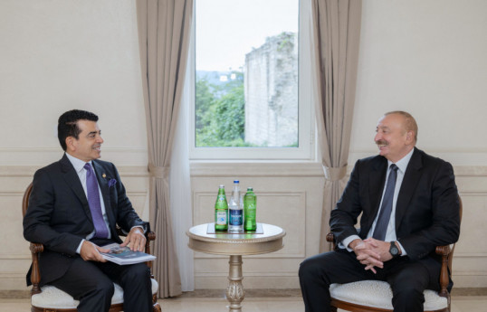 Salim bin Mohammed AlMalik, Director-General of ICESCO and President of the Republic of Azerbaijan, Ilham Aliyev