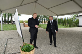 President Ilham Aliyev inspected work at mulberry orchard in Dashbulag village of Khojaly